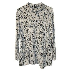 J Jill Luxe Tencel turtleneck asymmetrical hem top womens small petite